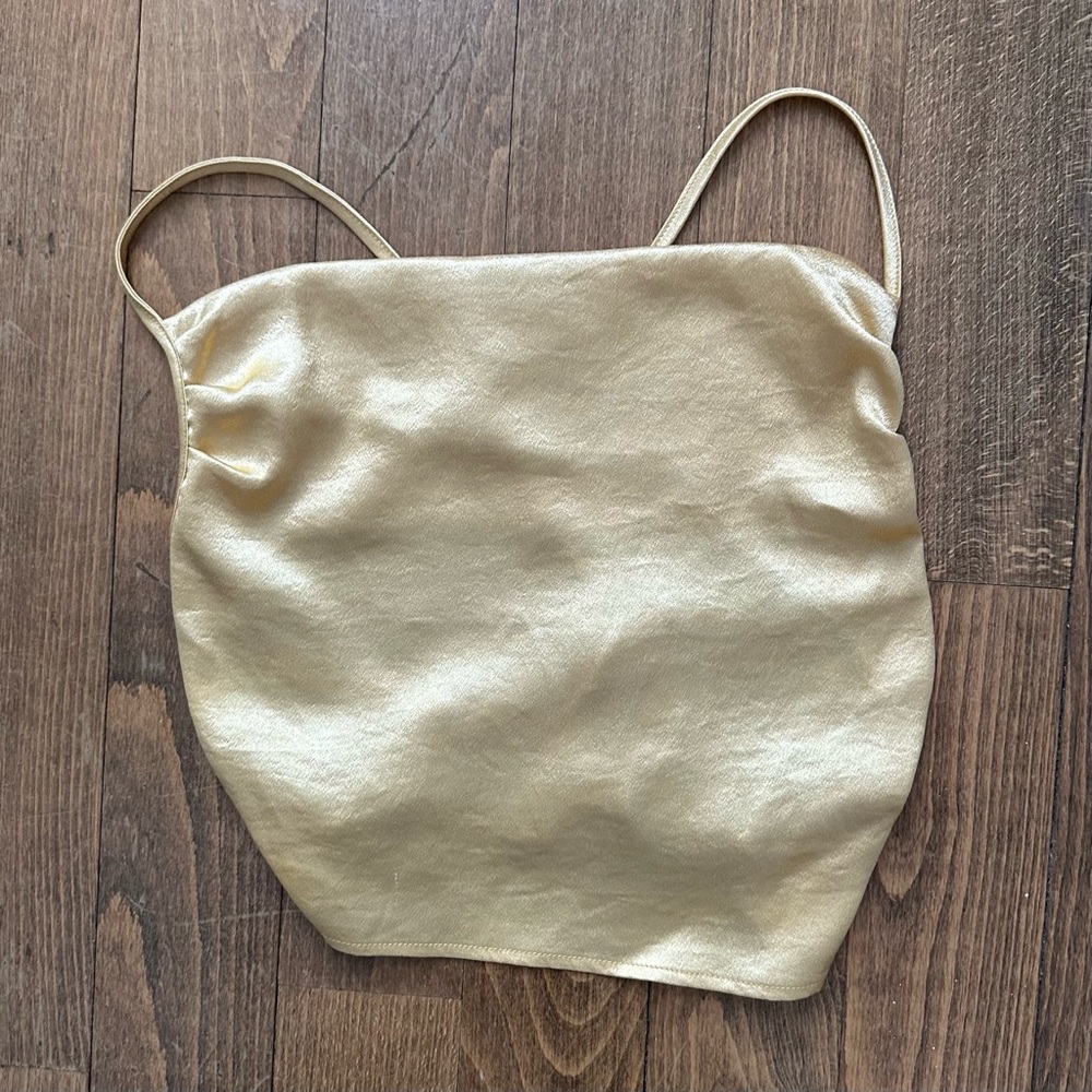 Fashion Nova Gold Satin Cami Top